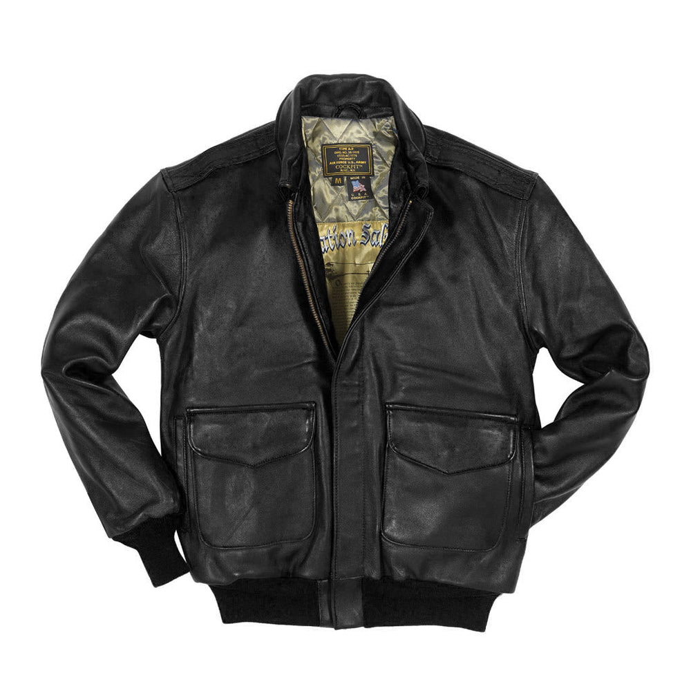 Antique Lamb Jacket (Long) Z2567MML in Black - Cockpit USA Men