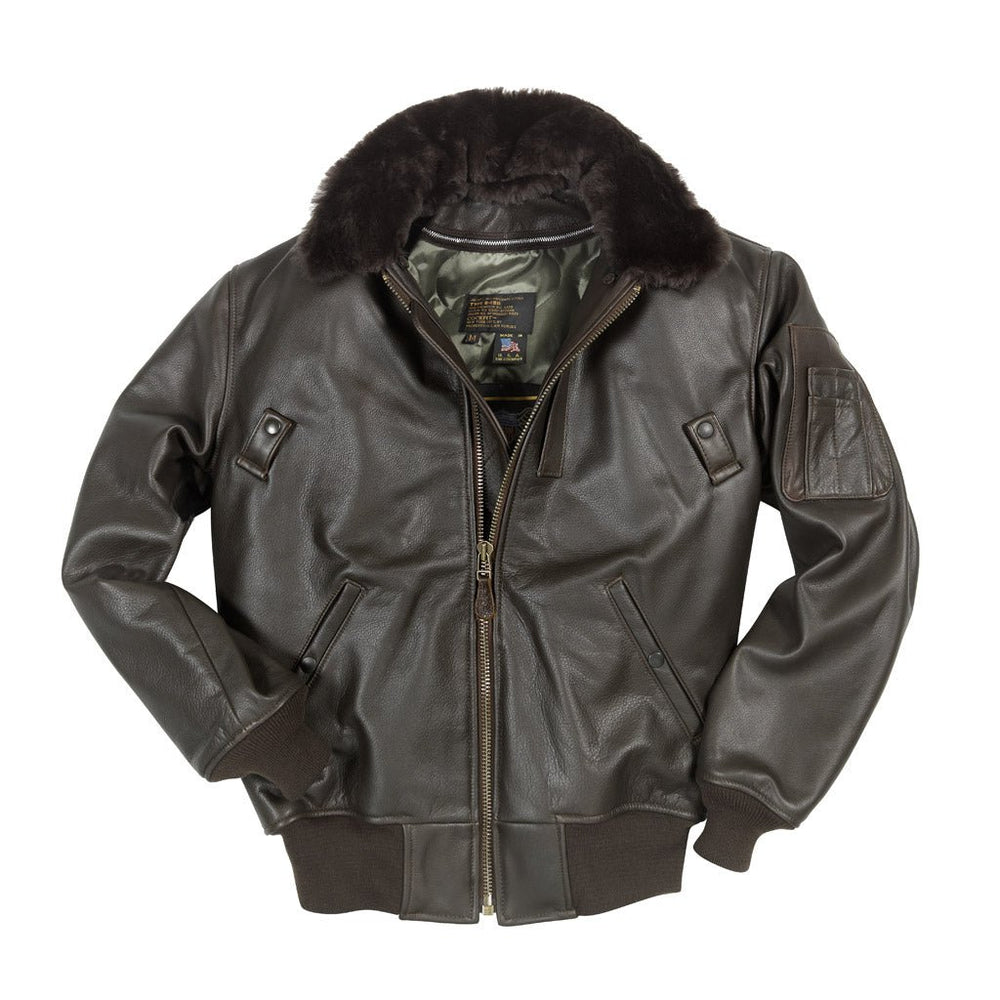 B-15 Leather Flight Jacket Z27H02 in Brown - Cockpit USA Men