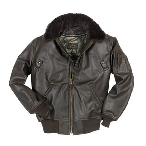B-15 Leather Flight Jacket Z27H02 in Brown - Cockpit USA Men