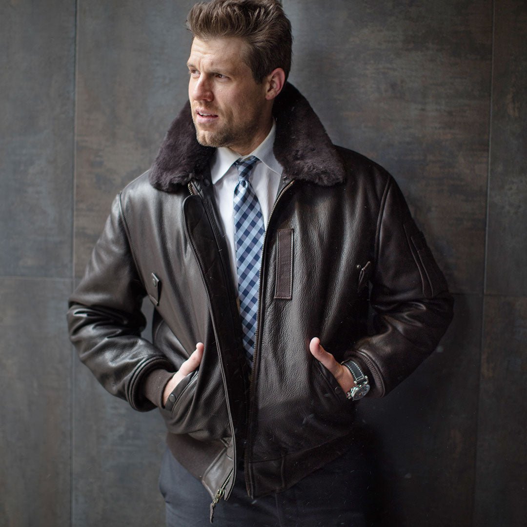 B-15 Men's Cowhide Leather Flight Jacket - Brown | Cockpit USA