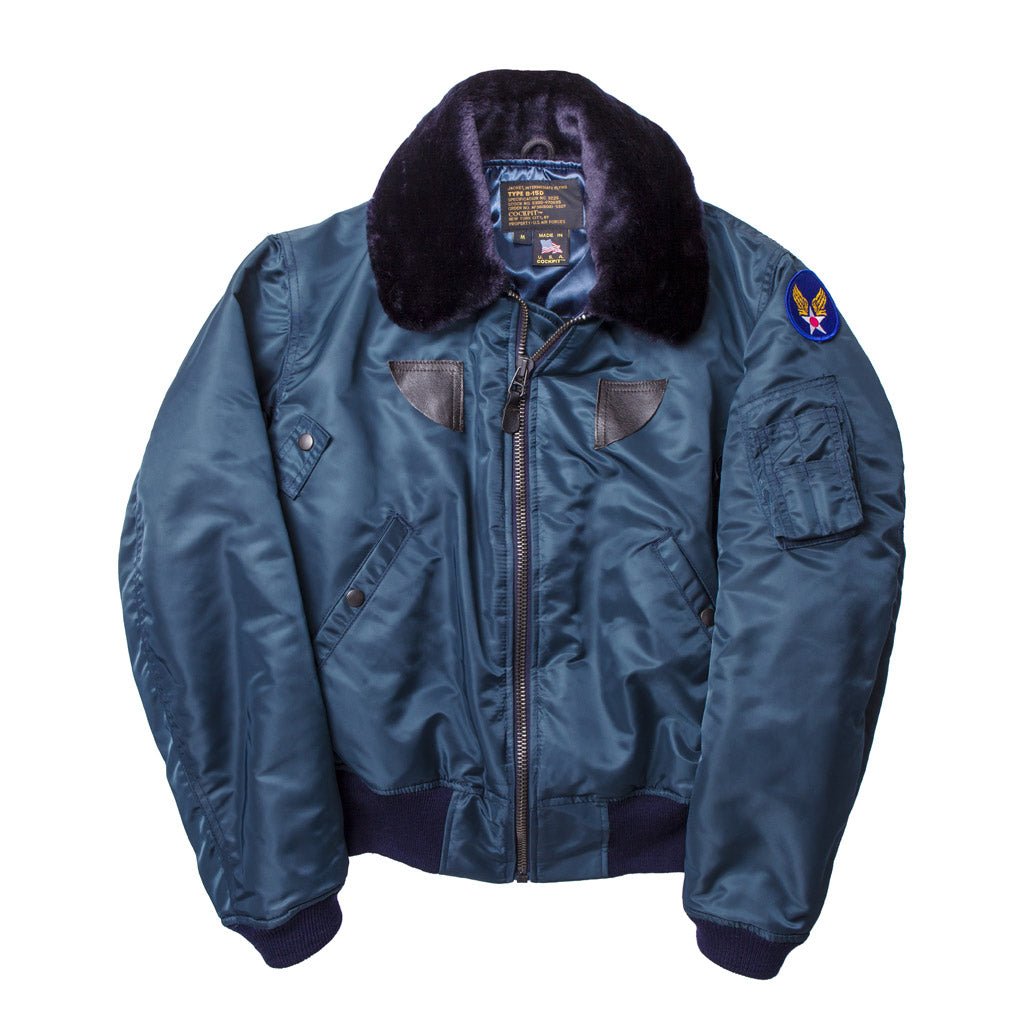 B-15 Bomber Jacket | Blue or Green Nylon Flight Jacket