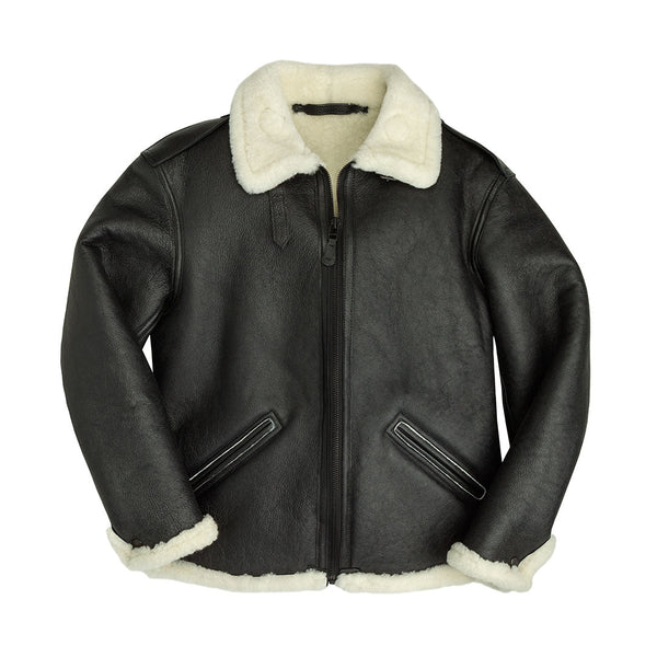 B-6 Black Shearling Bomber Jacket Z21Y008 - Cockpit USA Men