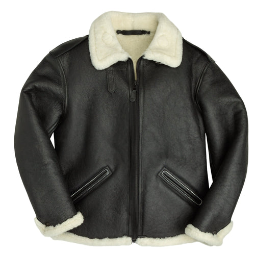 B-6 Black Shearling Bomber Jacket Z21Y008 - Cockpit USA Men