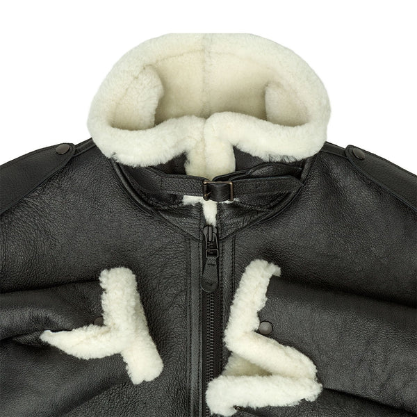 B-6 Black Shearling Bomber Jacket Z21Y008 - Cockpit USA Men