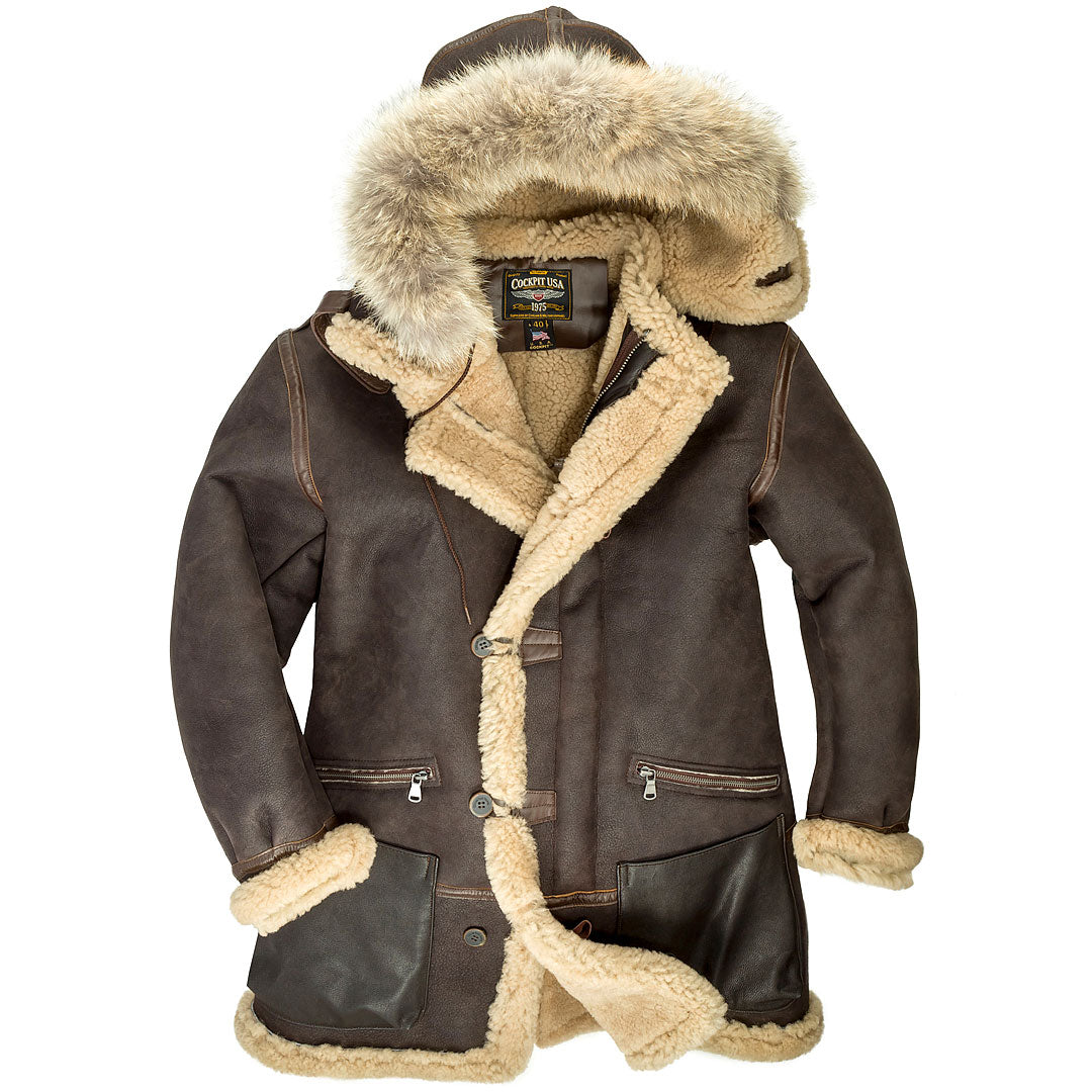 B-7 Aleutian WWII Sheepskin Parka Men's Cold Weather Parka