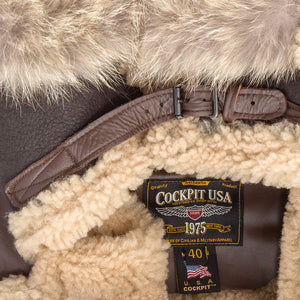 B-7 Aleutian WWII Sheepskin Parka collar strap