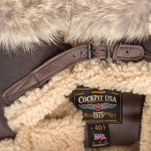 B-7 Aleutian WWII Sheepskin Parka collar strap