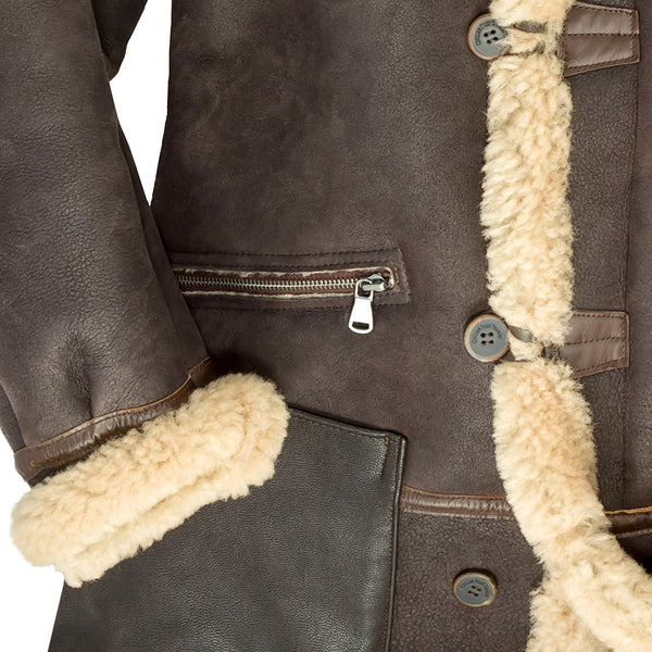 B-7 Aleutian WWII Sheepskin Parka detail