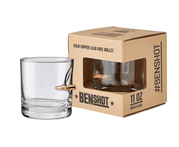 BENSHOT 11oz Bullet Rocks Whiskey Glass Z99G104 - Cockpit USA Accessories