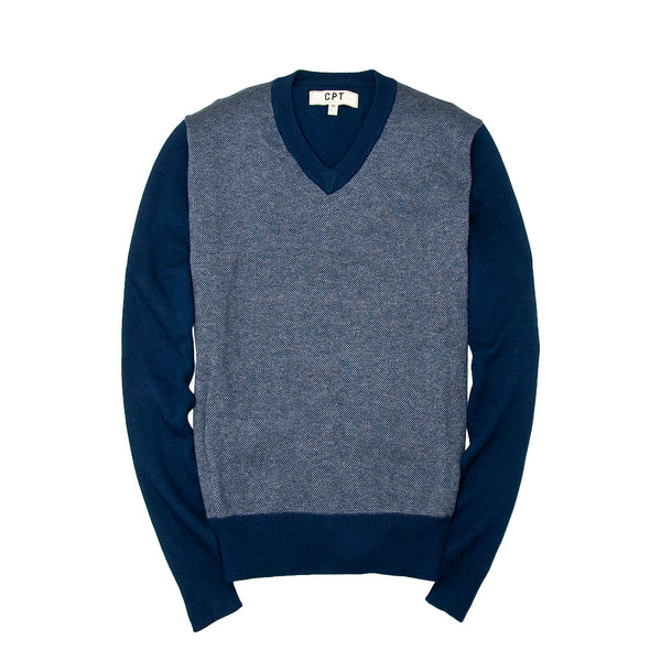 Bird's Eye Sweater in Navy