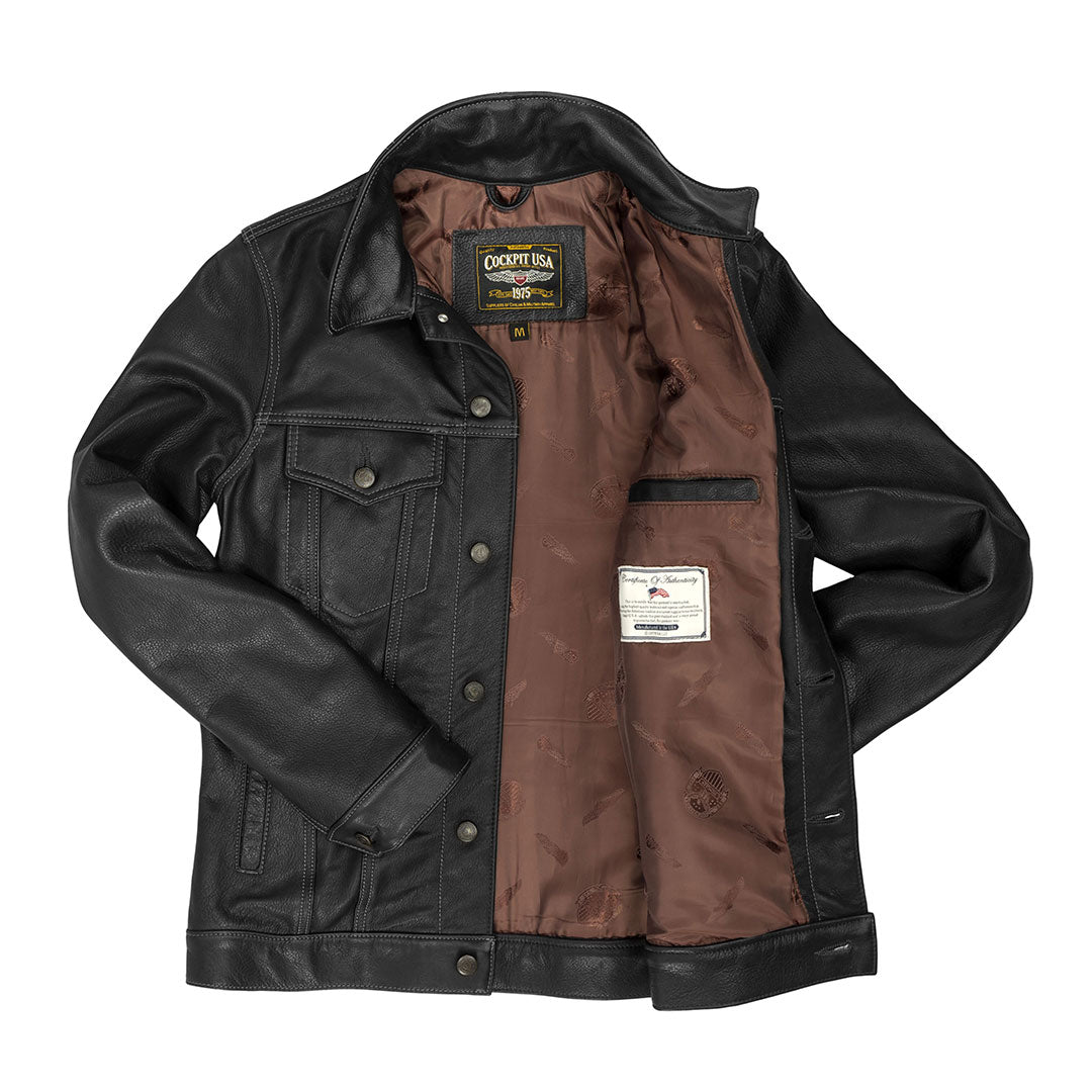 Wrangler | Custom Cedar Ridge Leather Collar/Cuffs Denim Jacket – Outpost  Western Store