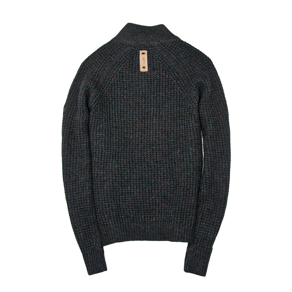 Centennial Waffle Knit Sweater in Charcoal Back
