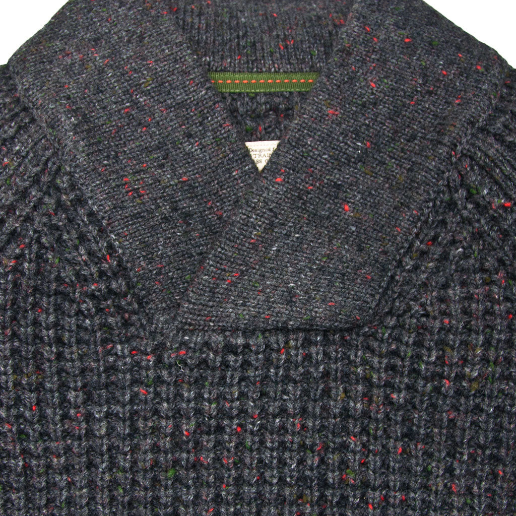 Centennial Waffle Knit Sweater in Charcoal Collar