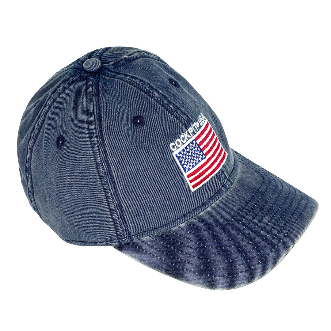 American Flag Baseball Cap Hat (Made in USA) Cockpit USA
