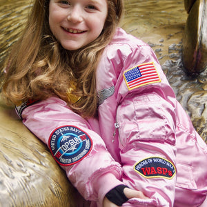 Kid's Pink MA-1 Nylon Bomber Jacket Cockpit USA - Main Image