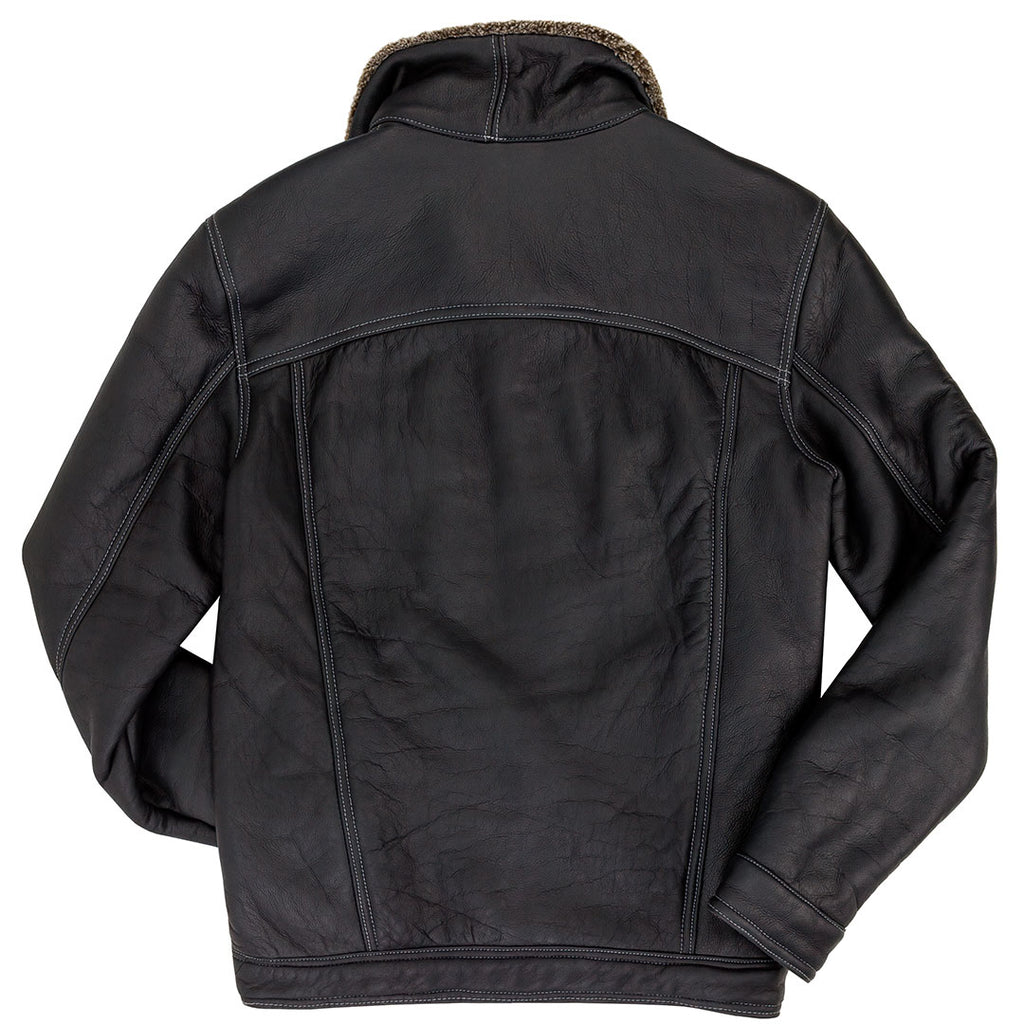 Sheepskin Midnight Trucker Jacket | Men's Black Leather Jacket ...