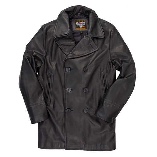 Leather Pea Coat- Cockpit USA