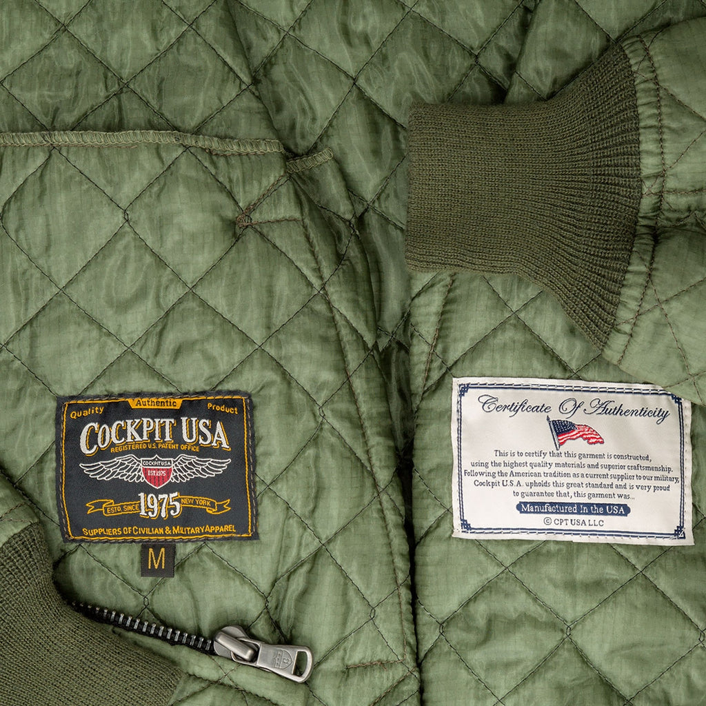 Diamond Quilted Bomber Jacket-Cockpit USA