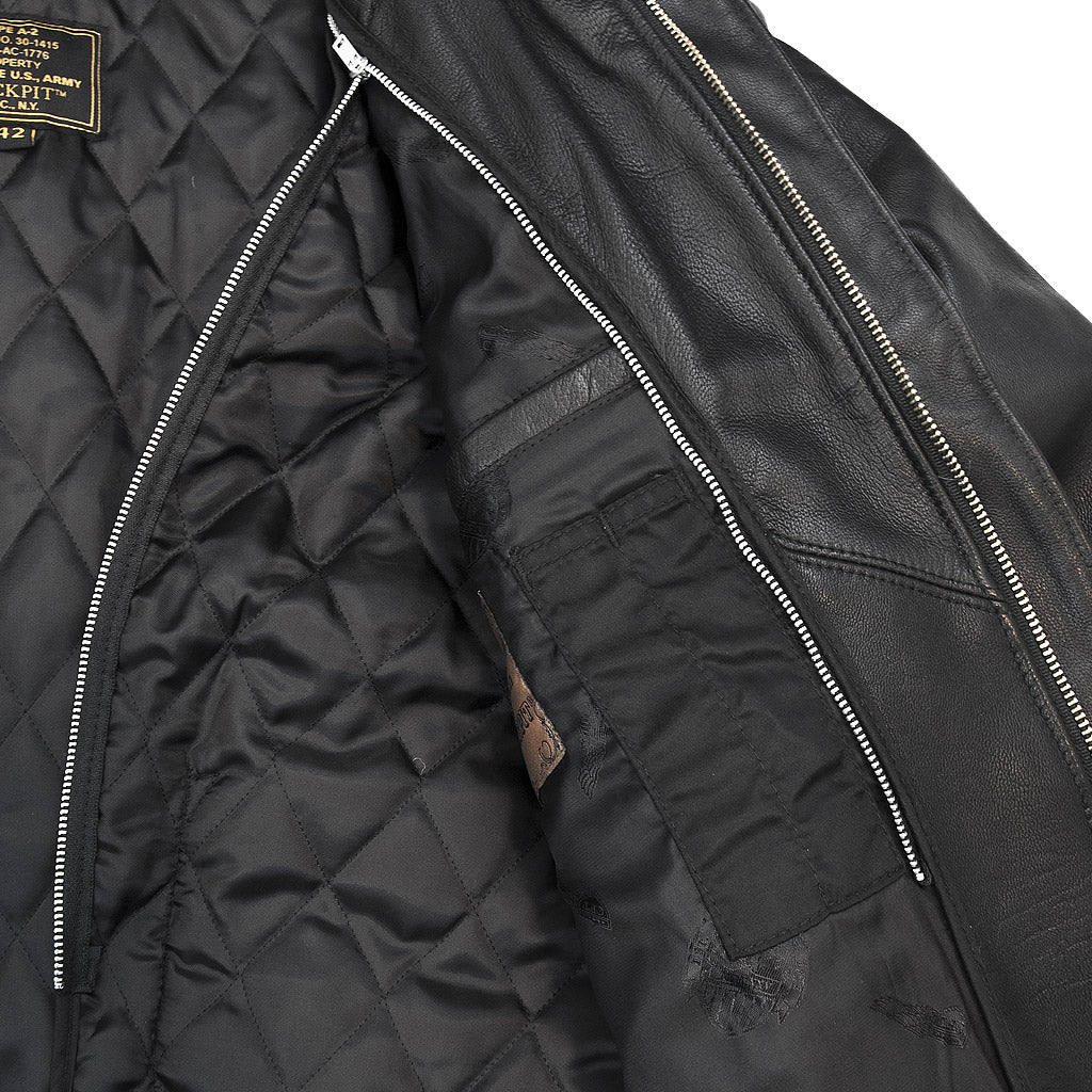 Flight Rider Leather Jacket lining detail