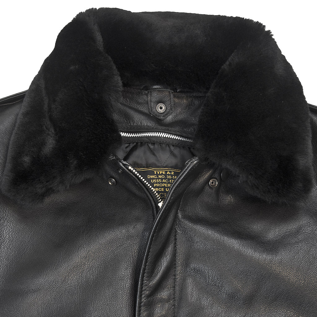 Flight Rider Leather Jacket collar detail