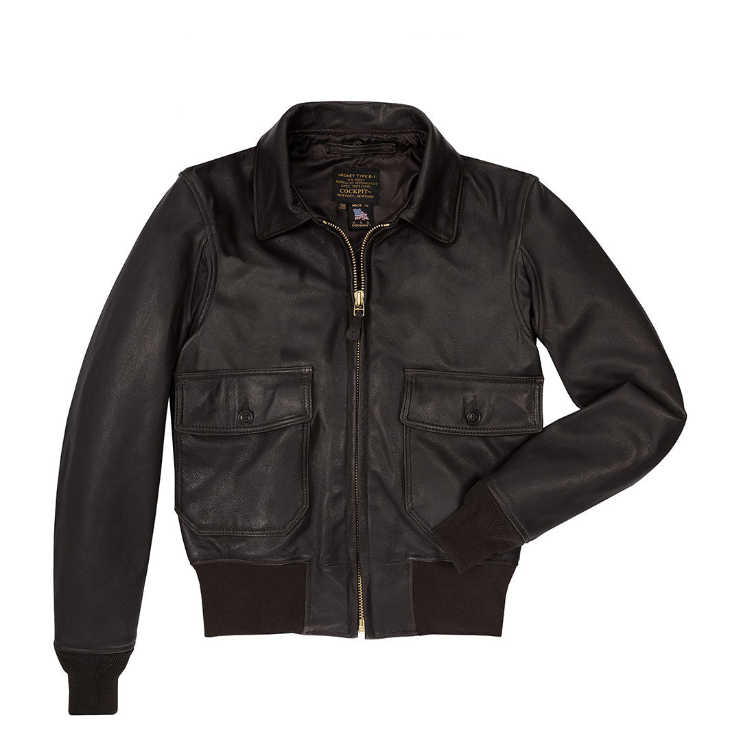 Flight Jacket with Removable Fur Collar | Cockpit USA