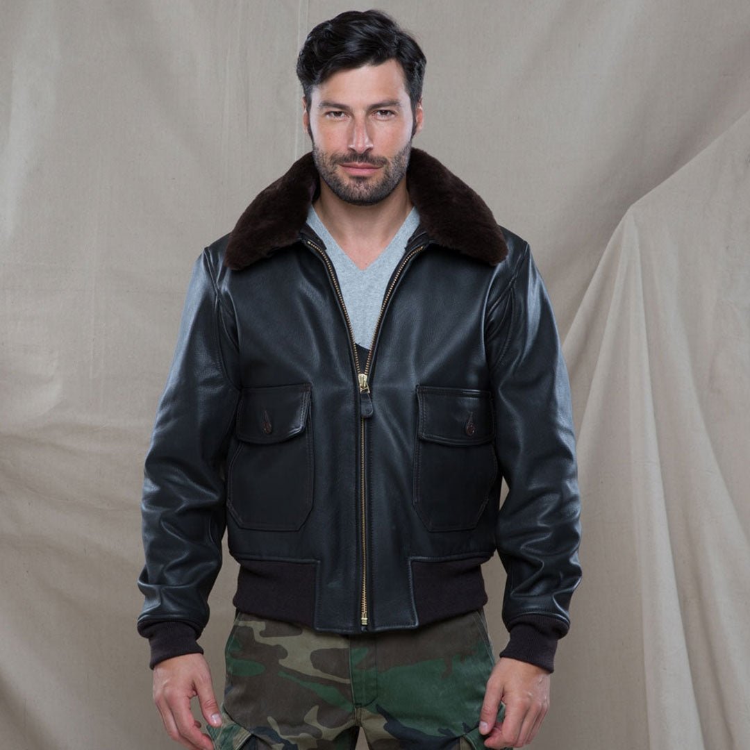 Flight Jacket with Removable Fur Collar | Cockpit USA