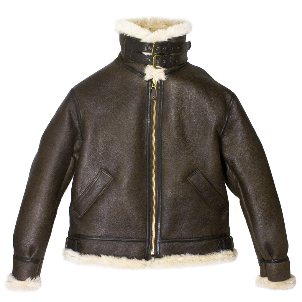 Genuine B-3 Bomber Jacket with collar up