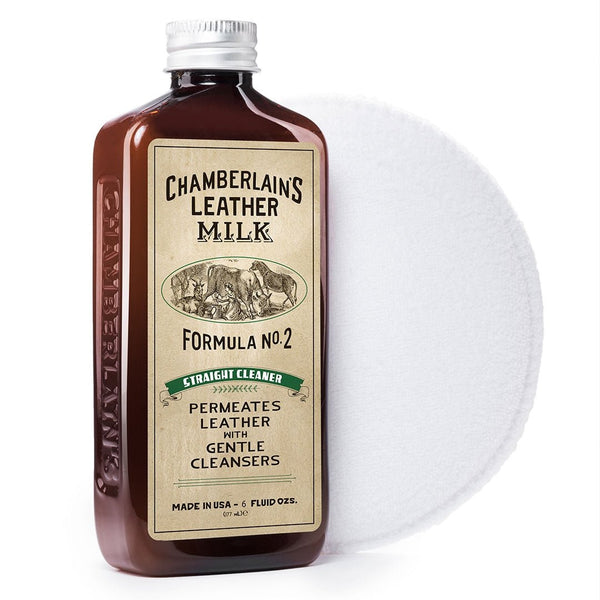 Leather Milk® Straight Cleaner No.2 6oz w Pad Z99Y012 - Cockpit USA Accessories