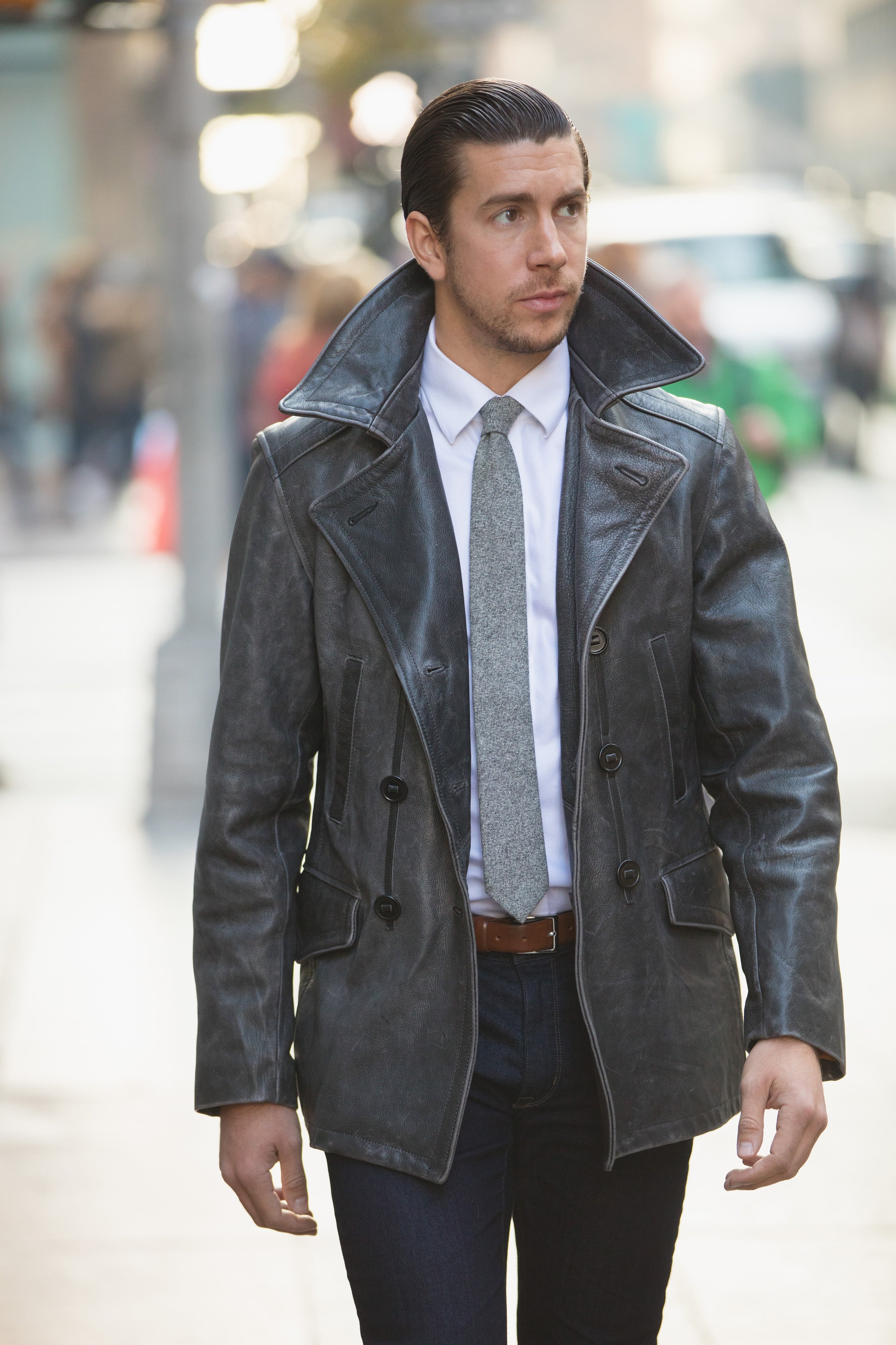 海军军官大衣| 男士复古皮大衣