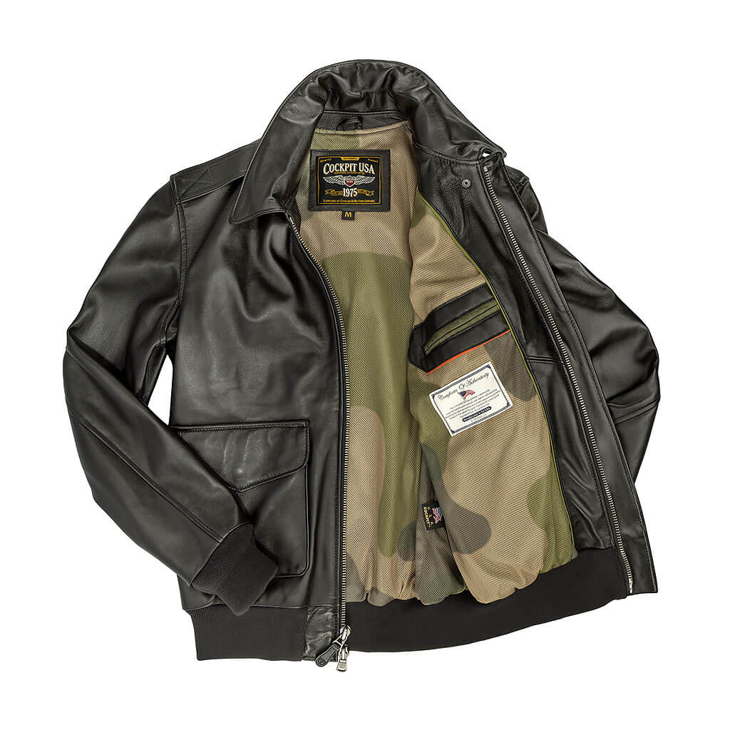 Lightweight Flight Jacket | Zip-Up Leather Jacket