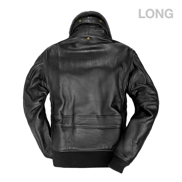 U.S. Navy Lambskin G-1 Flight Jacket (LONG)-Black