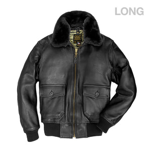 U.S. Navy Lambskin G-1 Flight Jacket (LONG)-Black