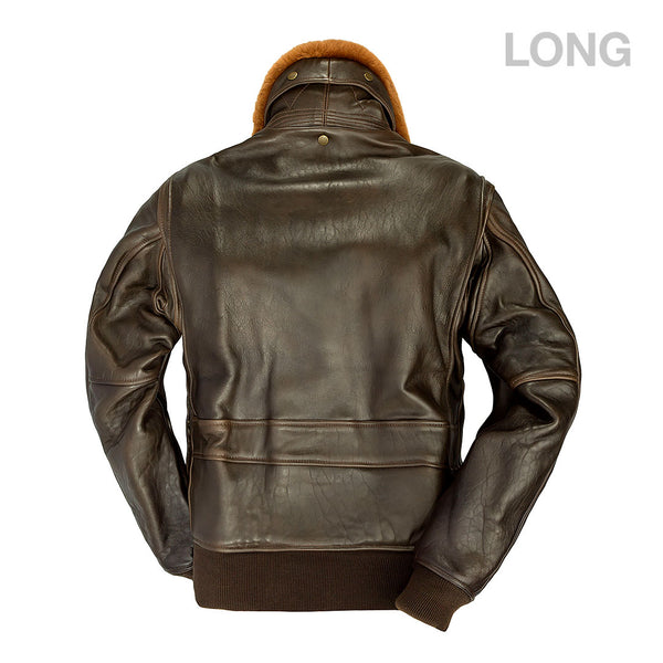 U.S. Navy Lambskin G-1 Flight Jacket (LONG)-Brown