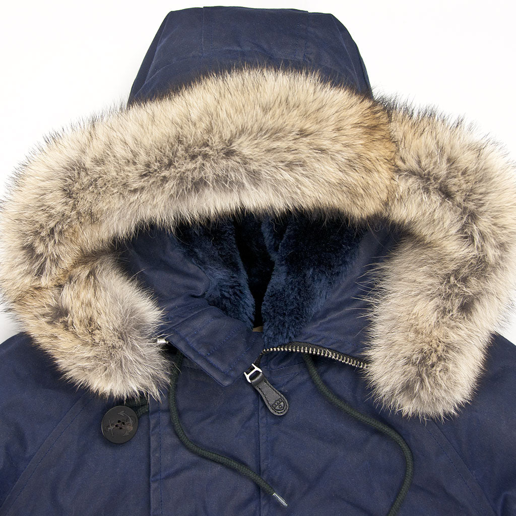 Mountain Fur Hood Coat-Navy