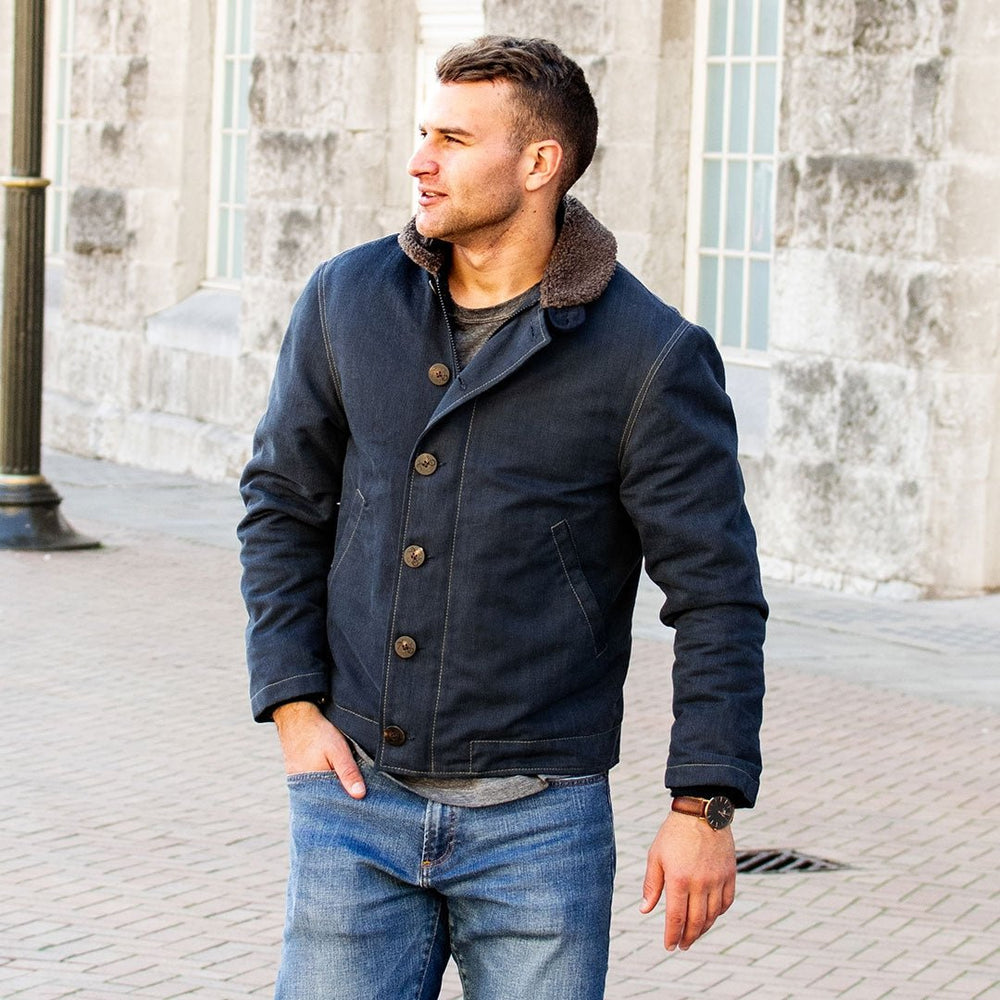 N1 Bedford Cord Navy Jacket Z26X031 - Cockpit USA Men