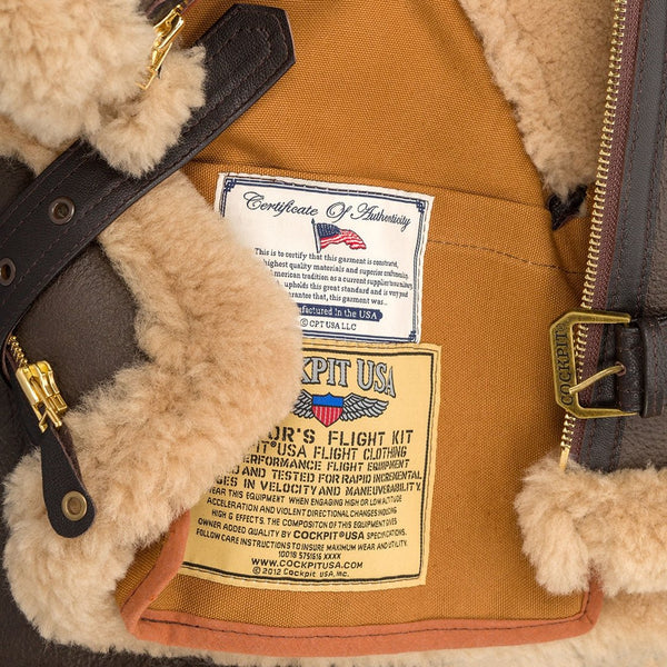 R.A.F Sheepskin Bomber Jacket Z2109 - Cockpit USA Men