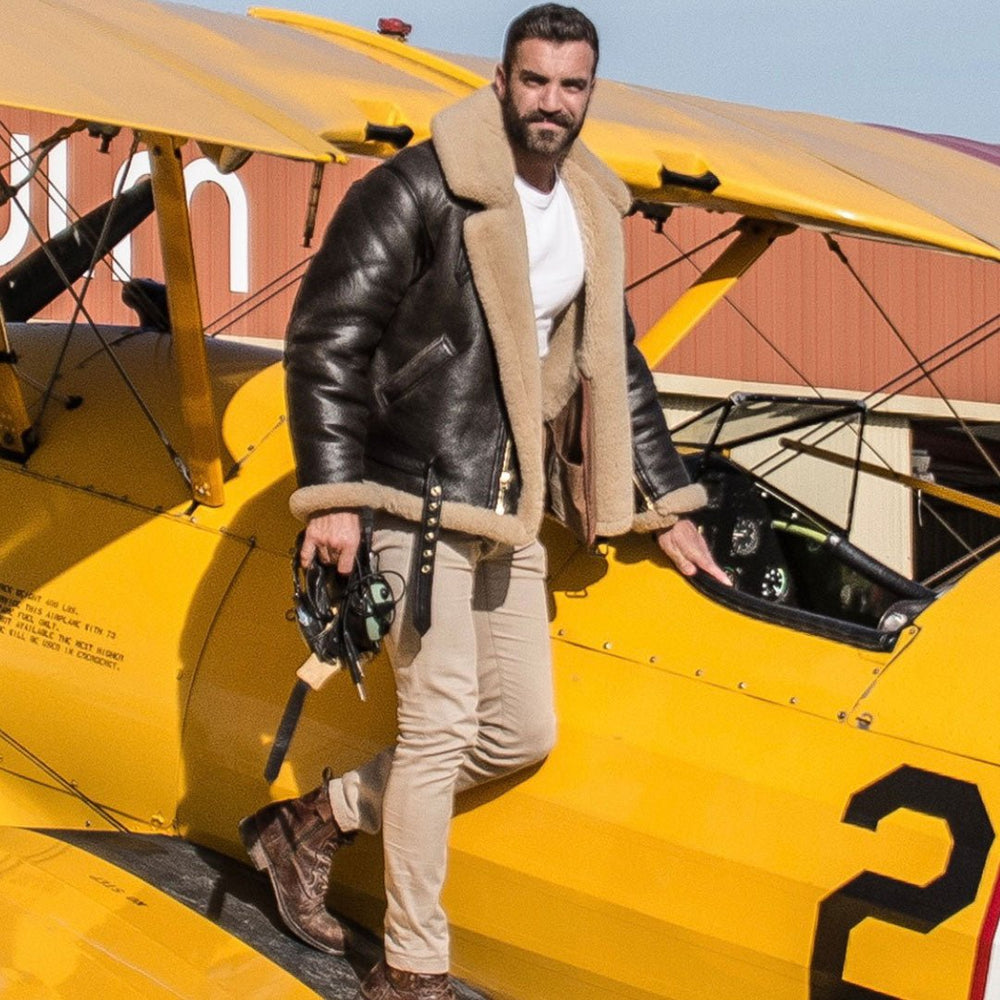 R.A.F Sheepskin Bomber Jacket Z2109 - Cockpit USA Men