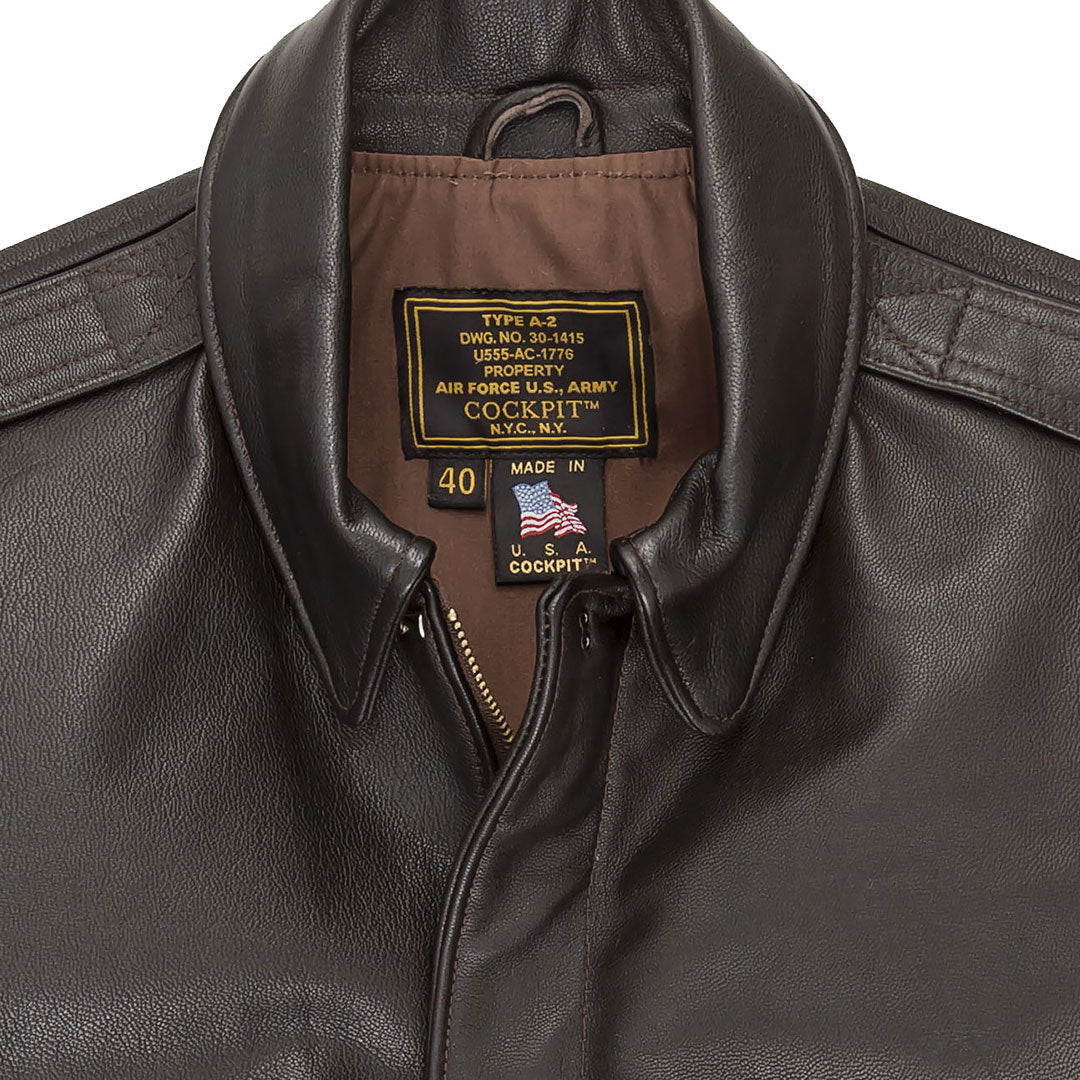 WWII A-2 Jacket | Brown Leather Flight Jacket | Cockpit USA