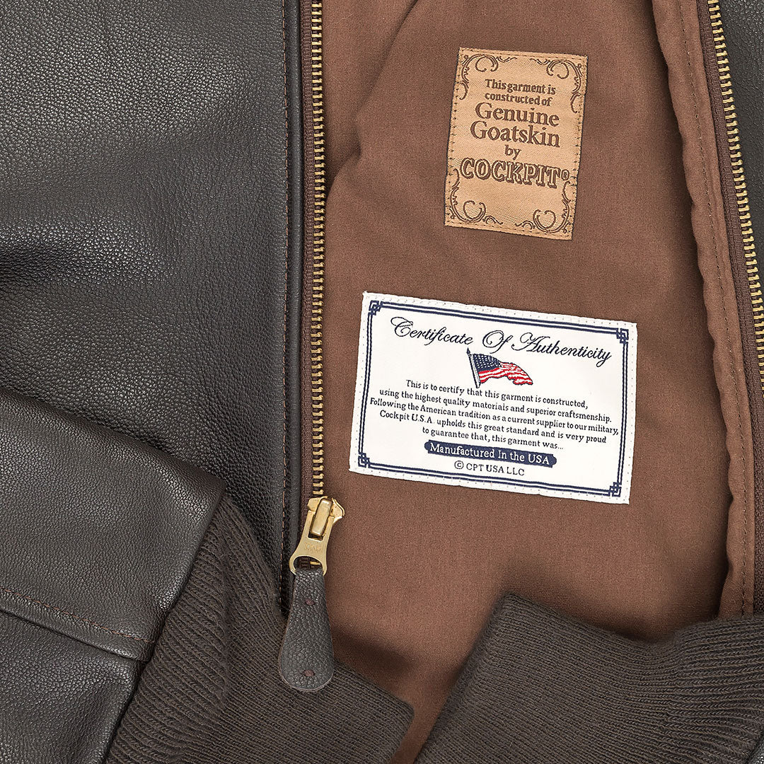 Men's Reissue Tall Dark Brown Leather Flight Jacket – Cockpit USA