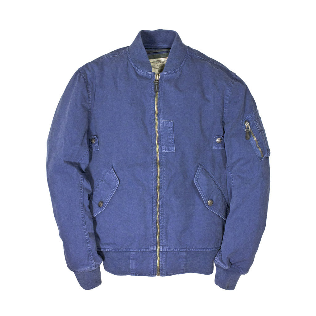 Sun Faded Cotton MA-1 Jacket in blue