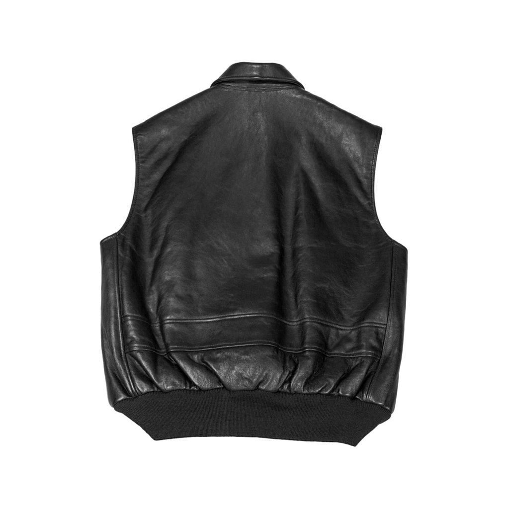 The Stearman Leather Vest-Black