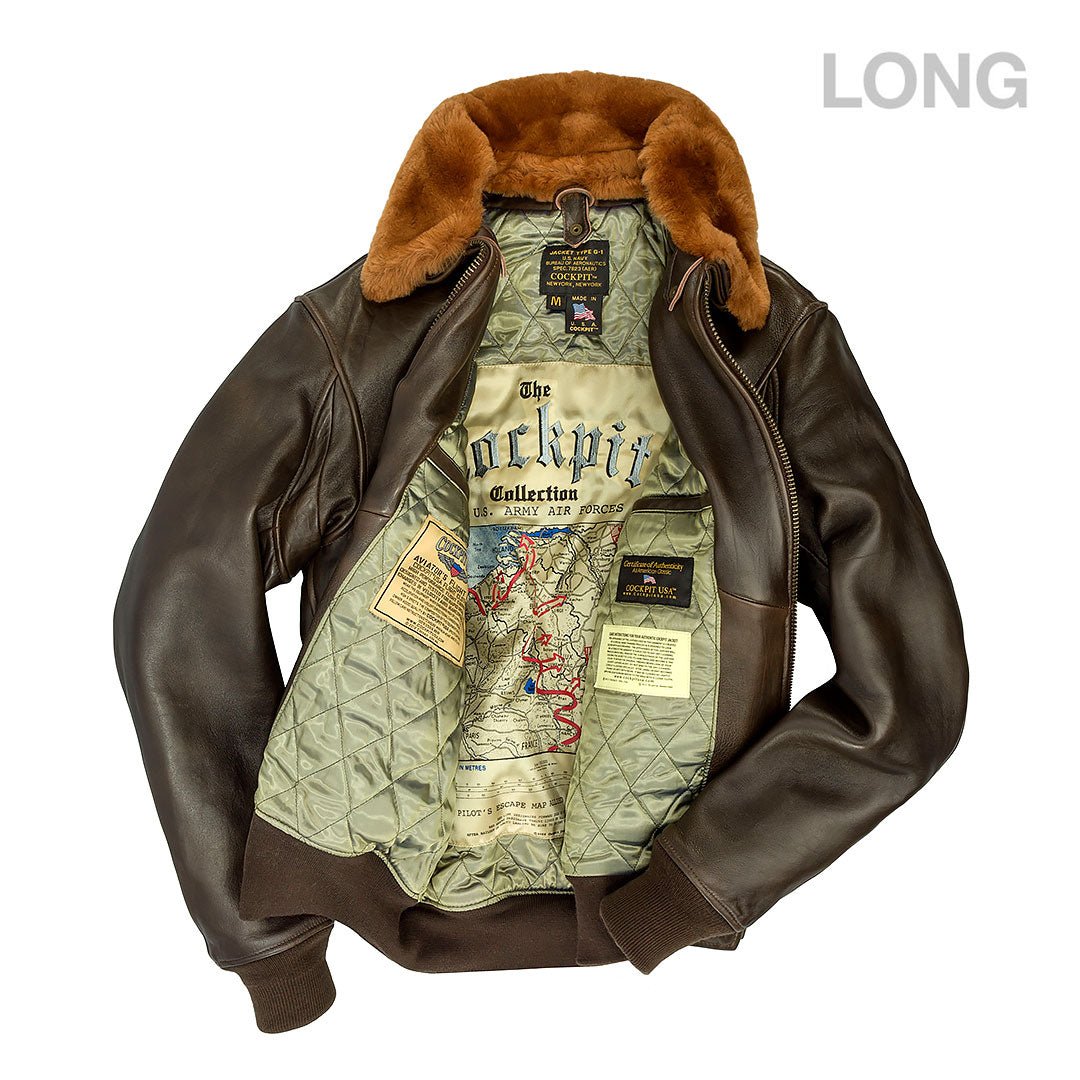Long U.S. Navy Leather Jacket | G-1 Navy Flight Jacket