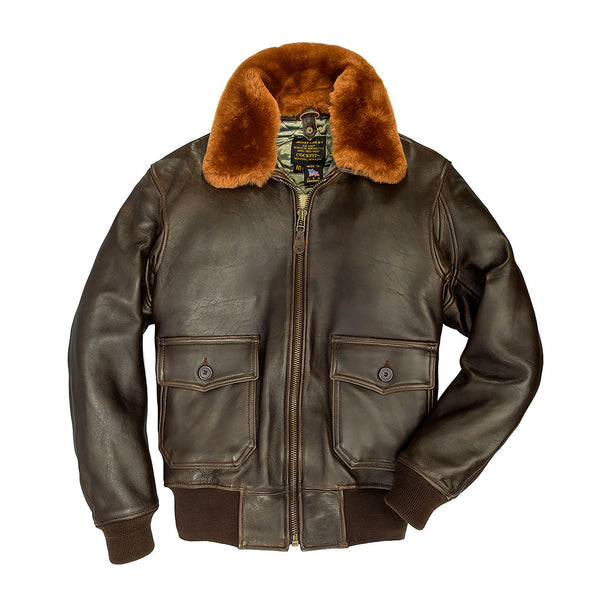 U.S. Navy Lambskin G-1 Flight Jacket in brown