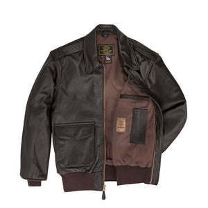 U.S.A.F. 21st. Century A-2 Jacket (Long) Z21V41L in Brown - Cockpit USA Men