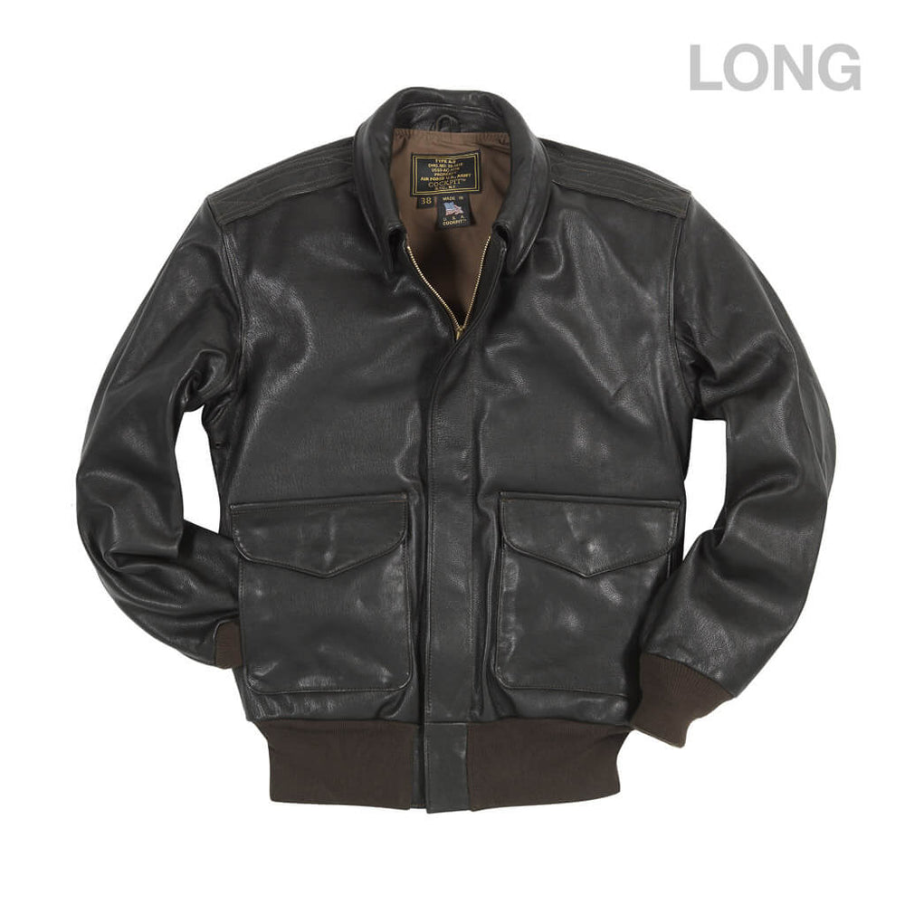 U.S.A.F. 21st. Century A-2 Jacket (Long) Z21V41L in Brown - Cockpit USA Men