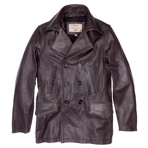 Vintage Leather Naval Officer's Coat Z21P019