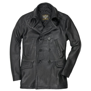 Vintage Leather Naval Officer's Coat Z21P019 - Cockpit USA Men