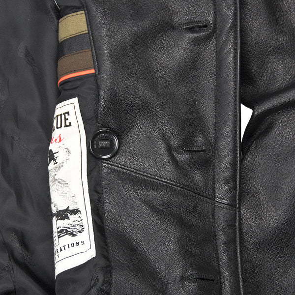 Vintage Leather Naval Officer's Coat Z21P019 - Cockpit USA Men
