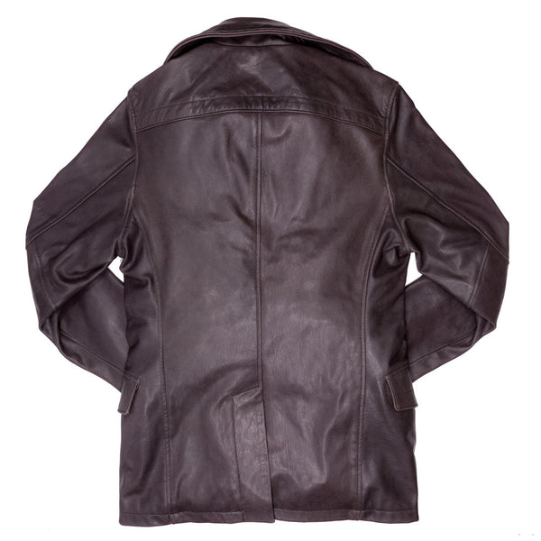 Vintage Leather Naval Officer's Coat Z21P019 - Cockpit USA Men