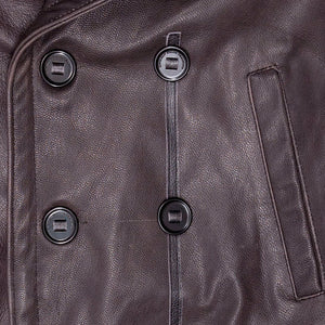 Vintage Leather Naval Officer's Coat Z21P019 - Cockpit USA Men